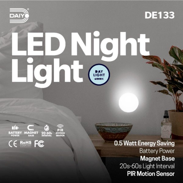 Daiyo DE133 Battery Power LED Night Light